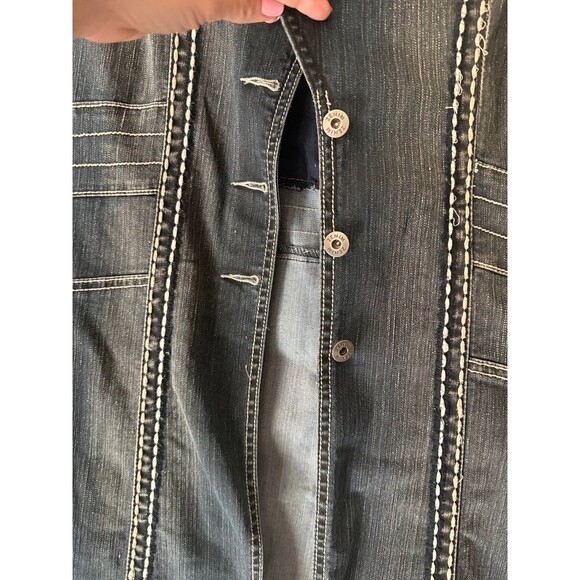Zenim Denim Embroidered Jean Jacket M - Picture 3 of 8